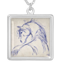 Artsy Horse Head Sketch Jewelry