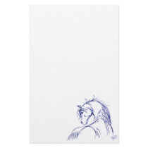 Artsy Horse Head Sketch Stationery Design