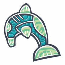 artsy patterned dolphin design photo cut outs