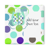 Artsy Polka Dot Butterfly Customizable Magnet magnets