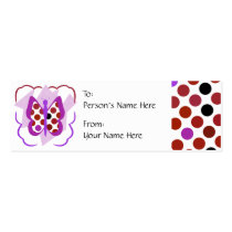 Artsy Polka Dot Butterfly Gift Tag business cards