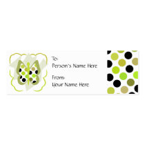 Artsy Polka Dot Butterfly Gift Tag business cards