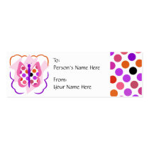 Artsy Polka Dot Butterfly Gift Tag business cards