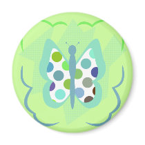 Artsy Polka Dot Butterfly Magnet magnets