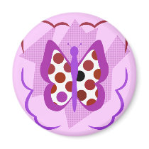 Artsy Polka Dot Butterfly Magnet magnets