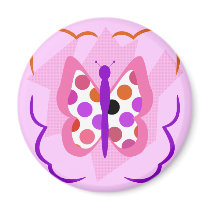 Artsy Polka Dot Butterfly Magnet magnets
