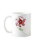 Artsy Red Flower Mugs