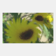 Artsy Sunflowers Rectangle Stickers
