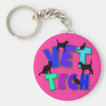 Artsy Vet Tech Gifts, Unique artist drawn design Keychains