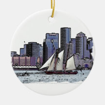 Arty sailboat regatta ornament