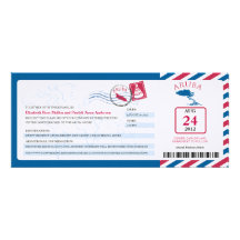 Aruba Airmail Boarding Pass iWedding  Invitation