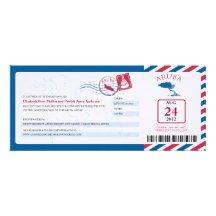 Aruba Airmail Boarding Pass iWedding  Invitation