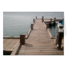 Aruba Boat Dock Greeting Card