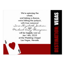 As de faire-part de mariage de Vegas de destinatio Carte Postale