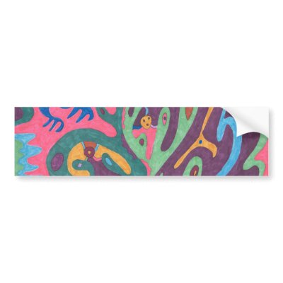 "As One" Abstract Art Bumper Stickers by RLMdesignes