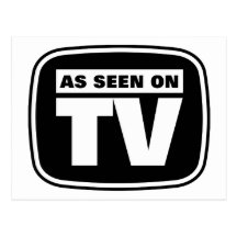 As Seen on TV - Black and White Postcard