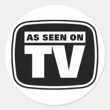 As Seen on TV - Black and White Round Stickers