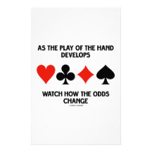As The Play Of The Hand Develops Watch How Odds Customized Stationery