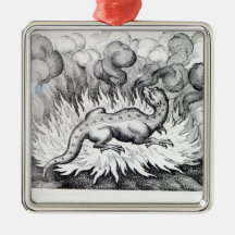 As the Salamander lives in fire Christmas Ornaments