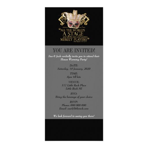 As You Like It Stage Quote (Gold Version) Invite