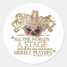 As You Like It Stage Quote (Gold Version) Stickers