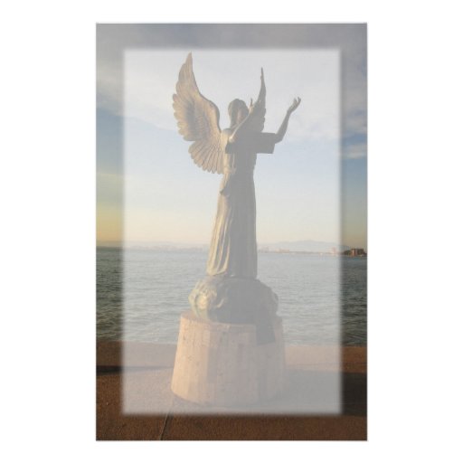 ASAS Angel Statue at Sunset Stationery Design