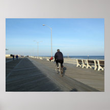 Asbury Park NJ boardwalk - Bicyclist Poster