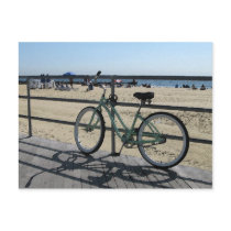 Asbury Park NJ Boardwalk - Green bicycle Post Cards