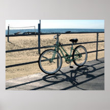 Asbury Park NJ Boardwalk - Green bicycle Poster