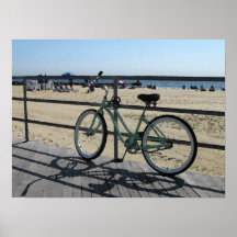 Asbury Park NJ Boardwalk - Green bicycle Print