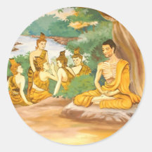 Ascetic Bodhisatta Gotama with the Group of Five Sticker