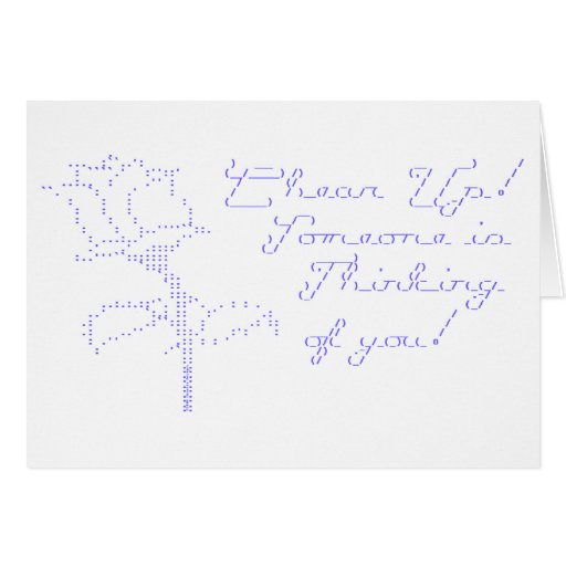 ASCII Rose Cheer Up Greeting Card Zazzle