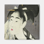 Ase o fuku onna, Utamaro Fine Vintage Japanese Refrigerator Magnet