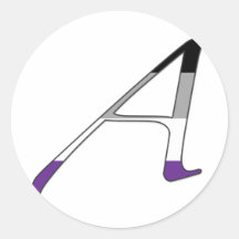 Asexual Pride "Scarlet" Letter A Round Sticker