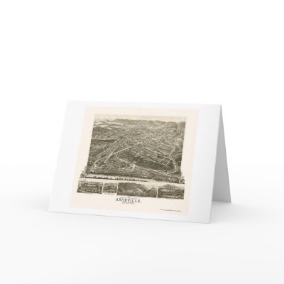 Asheville, NC Panoramic Map - 1891 Cards by lc_maps