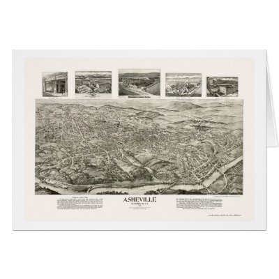 Asheville, NC Panoramic Map - 1912 Cards by lc_maps