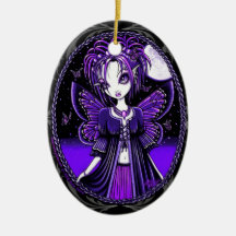 "Ashly" Purple Moon Butterfly Fairy Ornament