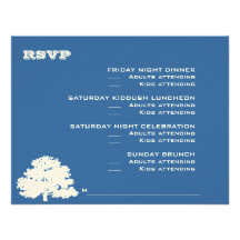 Ashton Tree Bar Mitzvah Wedding RSVP Announcements