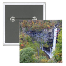 Asia, Japan, Nikko. Kegon waterfall of Nikko, a Button
