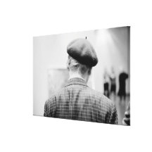 Asia, Japan, Tokyo. Man with Beret, Tokyo Metro Gallery Wrapped Canvas