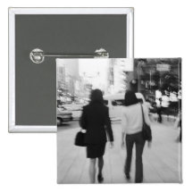 Asia, Japan, Tokyo. Young women on the Ginza. Button