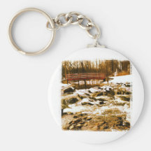 Asian Bridge with calm waters Key Chains