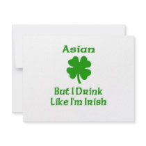 Asian But I Drink Like I'm Irish Personalized Invites