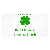 Asian But I Drink Like I'm Irish Photo Card Template