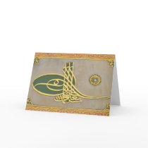Asian Calligrapy - Tughra Greeting Cards
