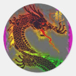 Asian, Chinese,Mythical Dragon, Year of the Dragon Round Stickers