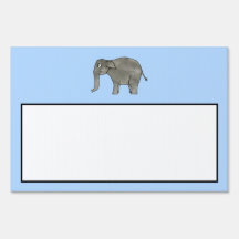 Asian Elephant, on light blue. Yard Sign