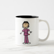 Asian Female Stick Figure Nurse Mug