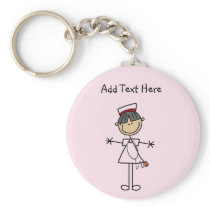 Asian Female Stick Figure Nurse T-shirts and Gifts Keychains