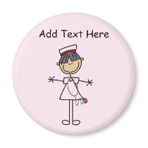 Asian Female Stick Figure Nurse T-shirts and Gifts Refrigerator Magnet